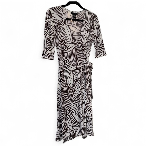 B. Smart Leaf Print Midi Dress - Picture 4 of 7